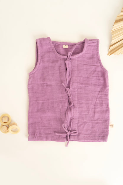 Bowen Vest- Plum, Oat, Lilac